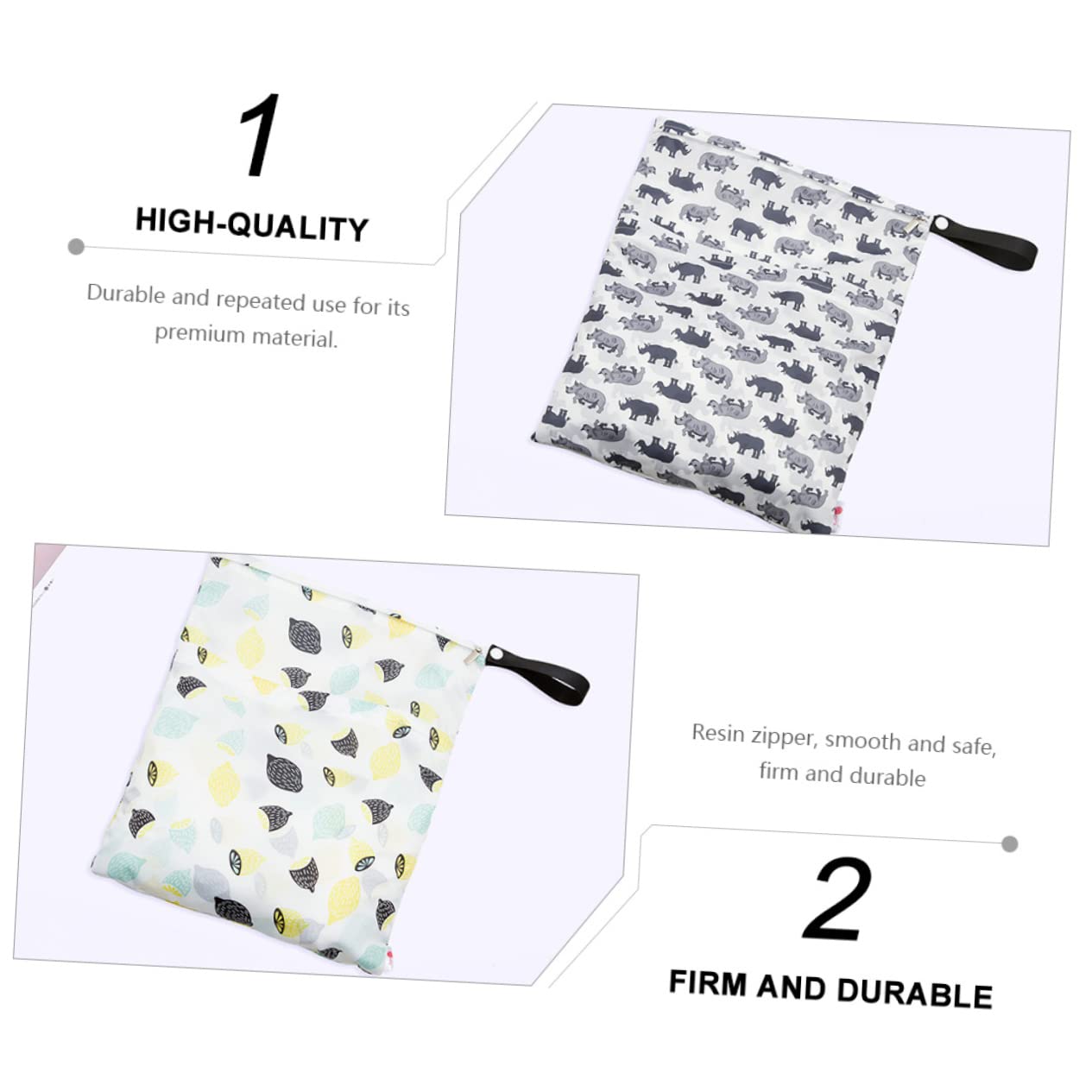 TOYANDONA 6pièces à Couches Étanche Réutilisable De Rangement De Voyage pour Couches Sèches Et Humides Organiseur Pratique avec Accroche pour Poussette Et Utilisation Intérieure