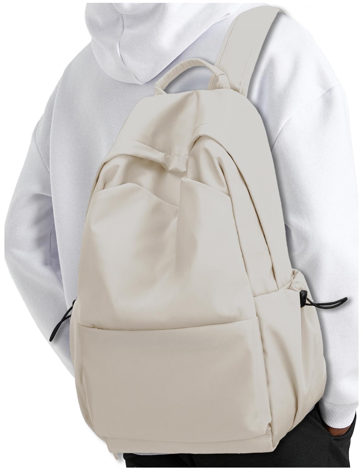 YGR Laptop Backpack for Women and Men, Waterproof Lightweight Travel Daily Rucksack Casual 15.6 inches Computer Bags for College, Beige