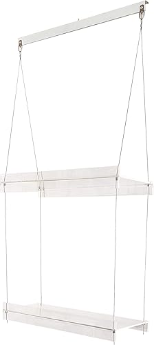SUPREMETECH Estantes colgantes de acrílico para ventanas (16 pulgadas de ancho, 2 estantes - 35 pulgadas de alto)