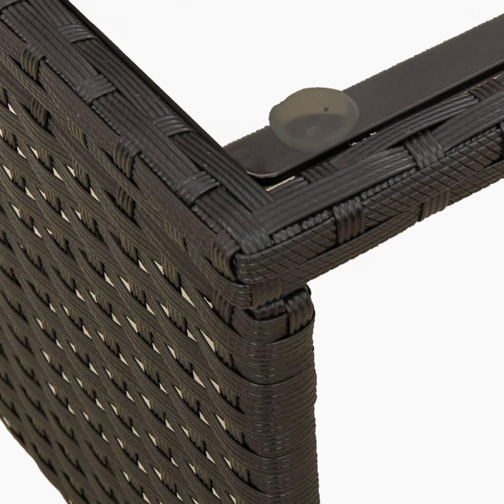 vidaXL Gartensofa in L-Form mit Tisch Kissen, Outdoor Sofa Terrassensofa, Garten Sofagarnitur, Gartenmöbel Sitzgruppe, Schwarz Poly Rattan