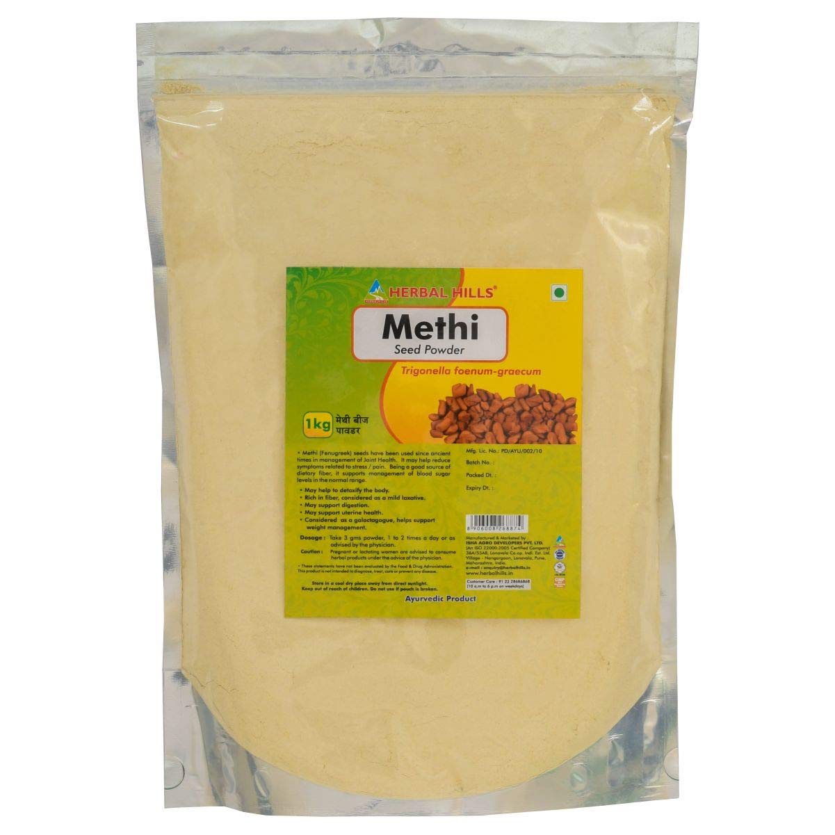 Herbal Hills Methi Seed Fenugreek Powder (1 Kg Pack of 1) (B00PJOPX86) Amazon Price History, Amazon Price Tracker