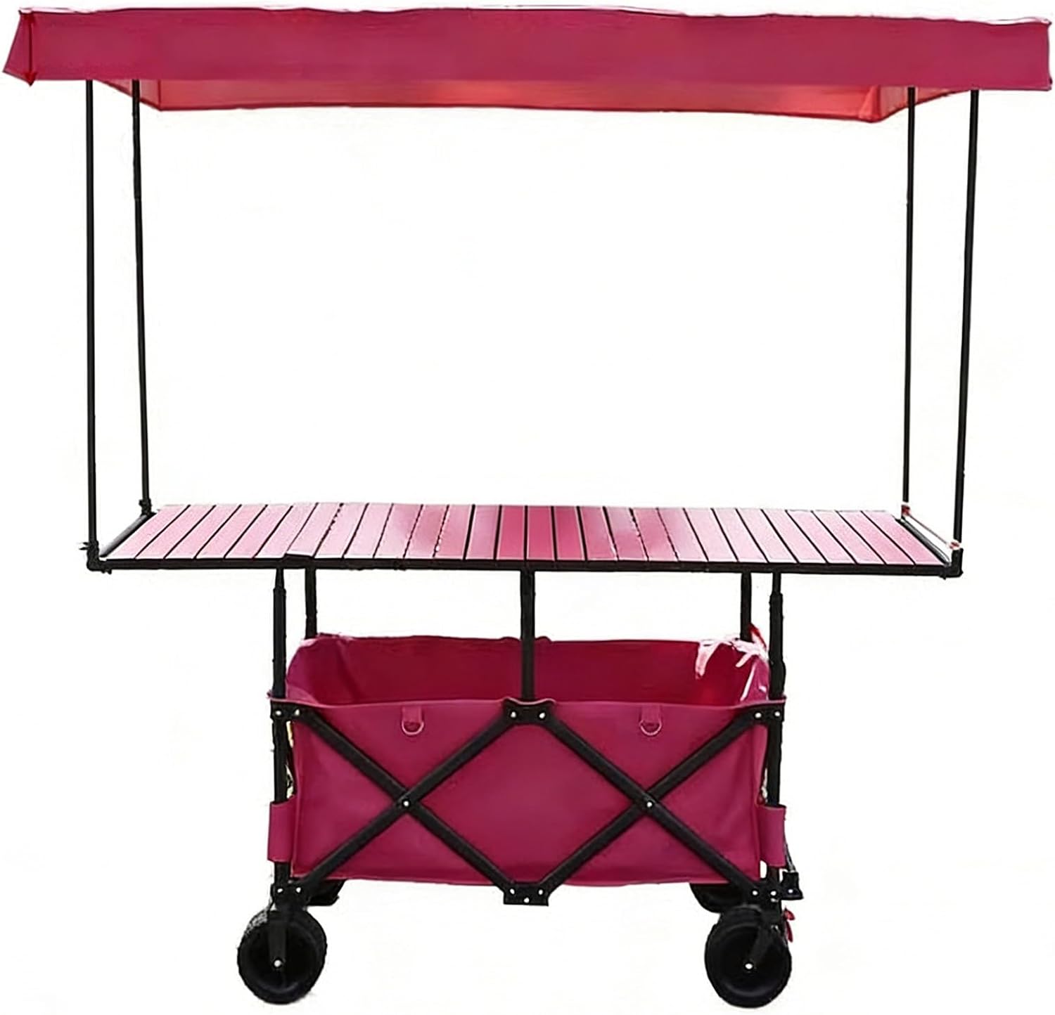 Portable Food Display Cart, Heavy-Duty Foldable Cart, Outdoor Multi-Purpose, Lightweight and Practical, Groceries, Snacks, Beach Camping, Sports(Large)