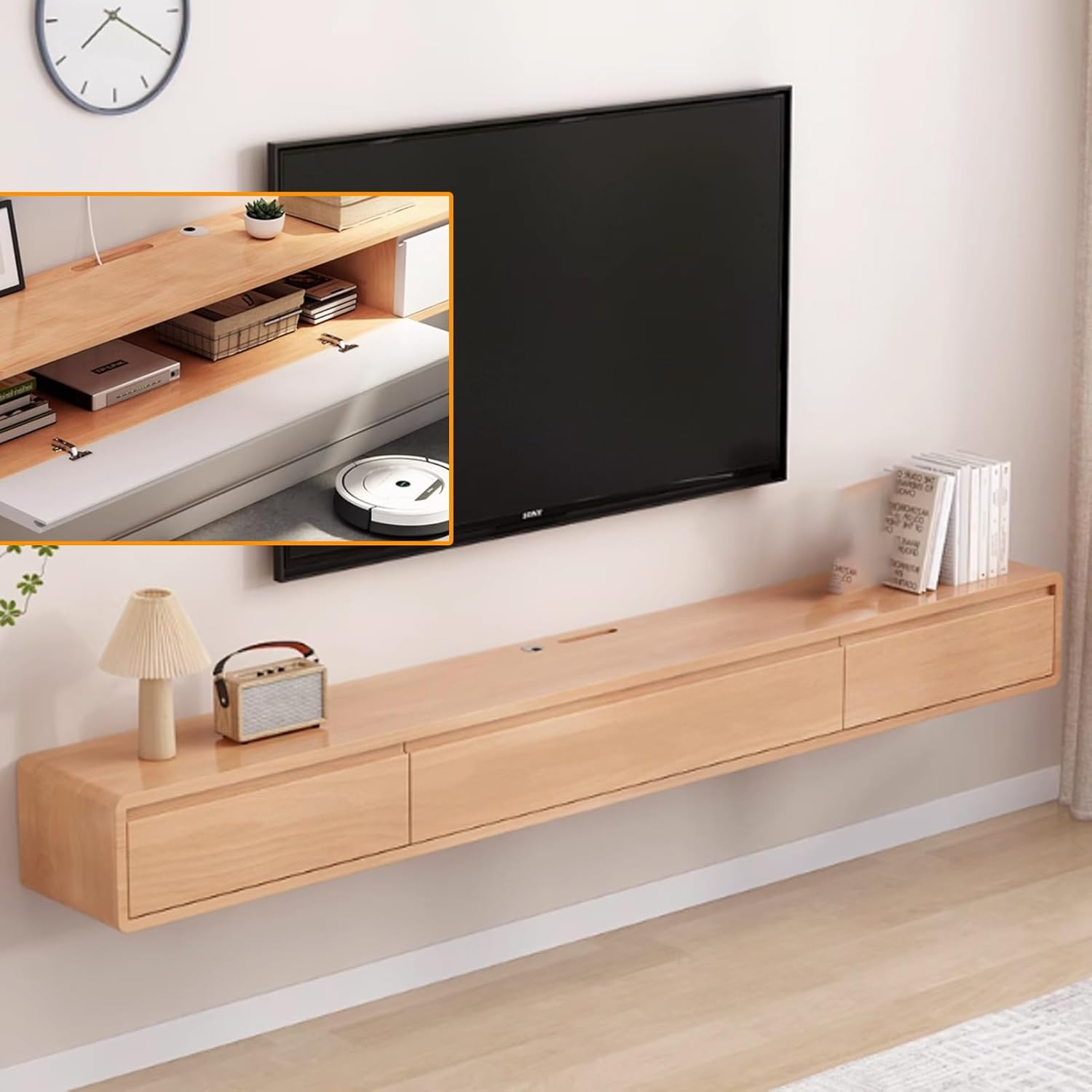 Floating Tv Stand Wall Mounted, Wall Mounted TV Cabinet,tv Stands for Living Room Floating Shelf Tv Stands,Floating Shelves with Door，floating Entertainment Center,Media Console TV Cabinet Floa