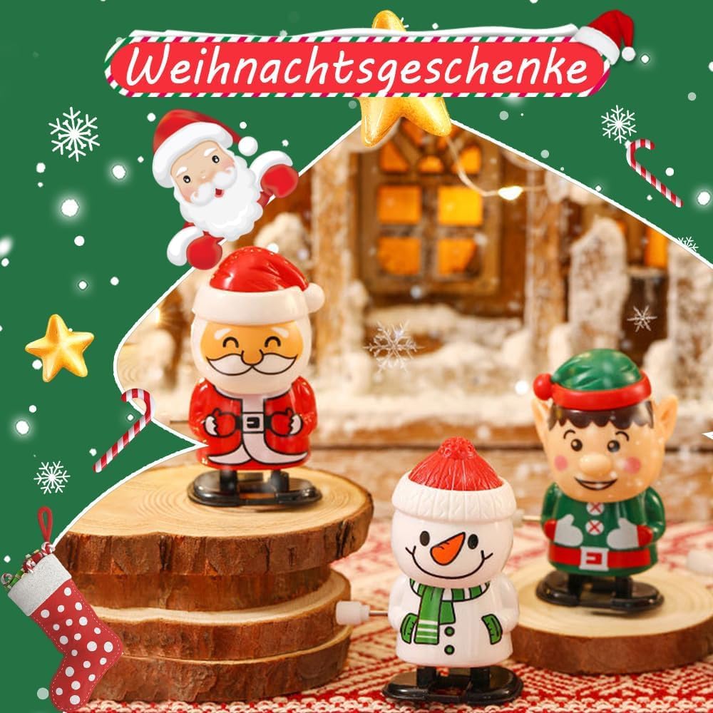 4 X Jouets À Remonter De Noël Père Noël Pingouin Bonhomme De