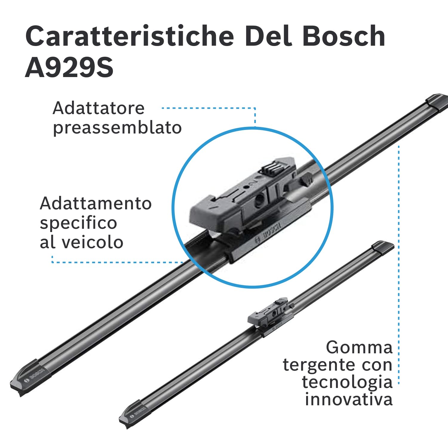 BOSCH Spazzola tergi 3397118929 Compatibile con: ALPINA B3, B3, B3 Touring, B3 Touring, D3, D3 Kombi, AUDI A3, A3 Sportback, BMW 3, 3, 3 Gran Turismo, 3 Touring, 3 Touring, 3 Touring Van