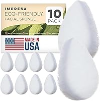 Impresa Exfoliating Face Scrub Pads - 10 Pack Reusable White Puffs for Deep Clean, Gentle Buffing & Radiant Skin