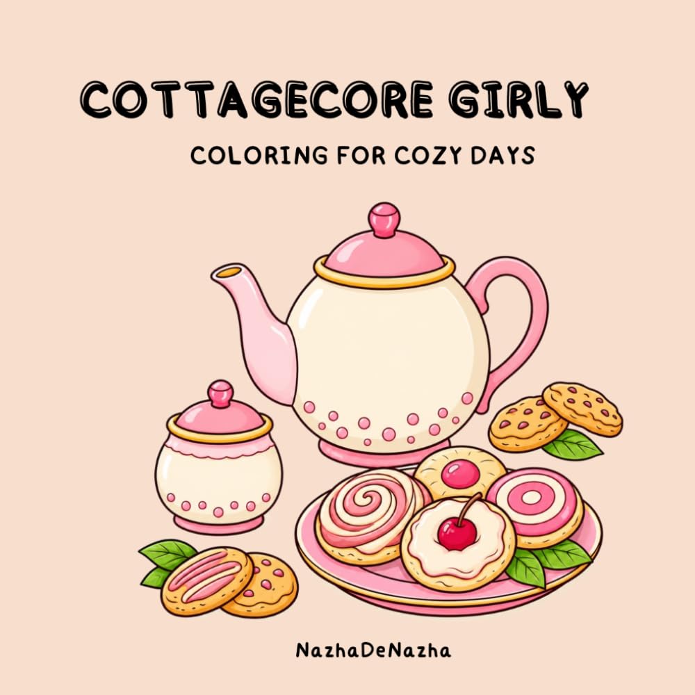 Cottagecore Girly Coloring Book - Coloring Pages for Gentle & Cozy Living: Relaxing Coloring Pages for All Ages