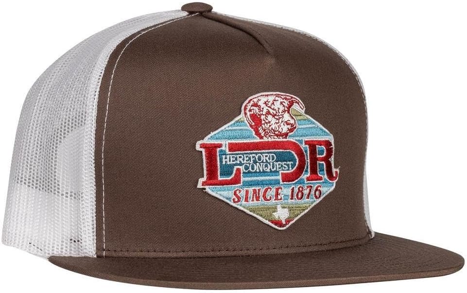 Lazy J Ranch Conquest Classic Five Panel Trucker Hat - Adjustable Unisex Country Hats, Vintage Trucker Hat