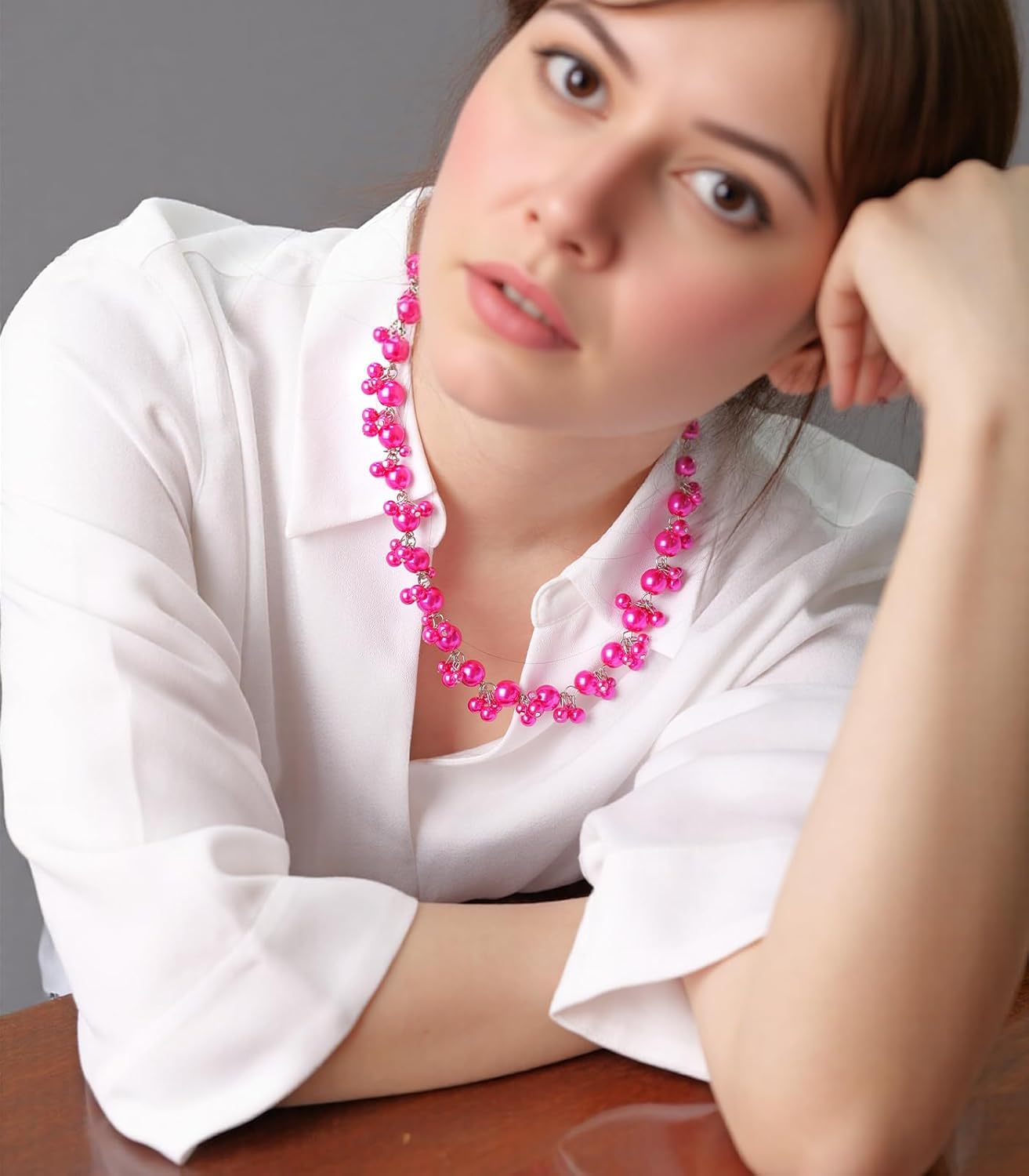 Beaded Pearl Necklace - Elegant Pearl Choker Necklaces for Women Fashion Jewelry Birthday Gift for Mom - Image 6