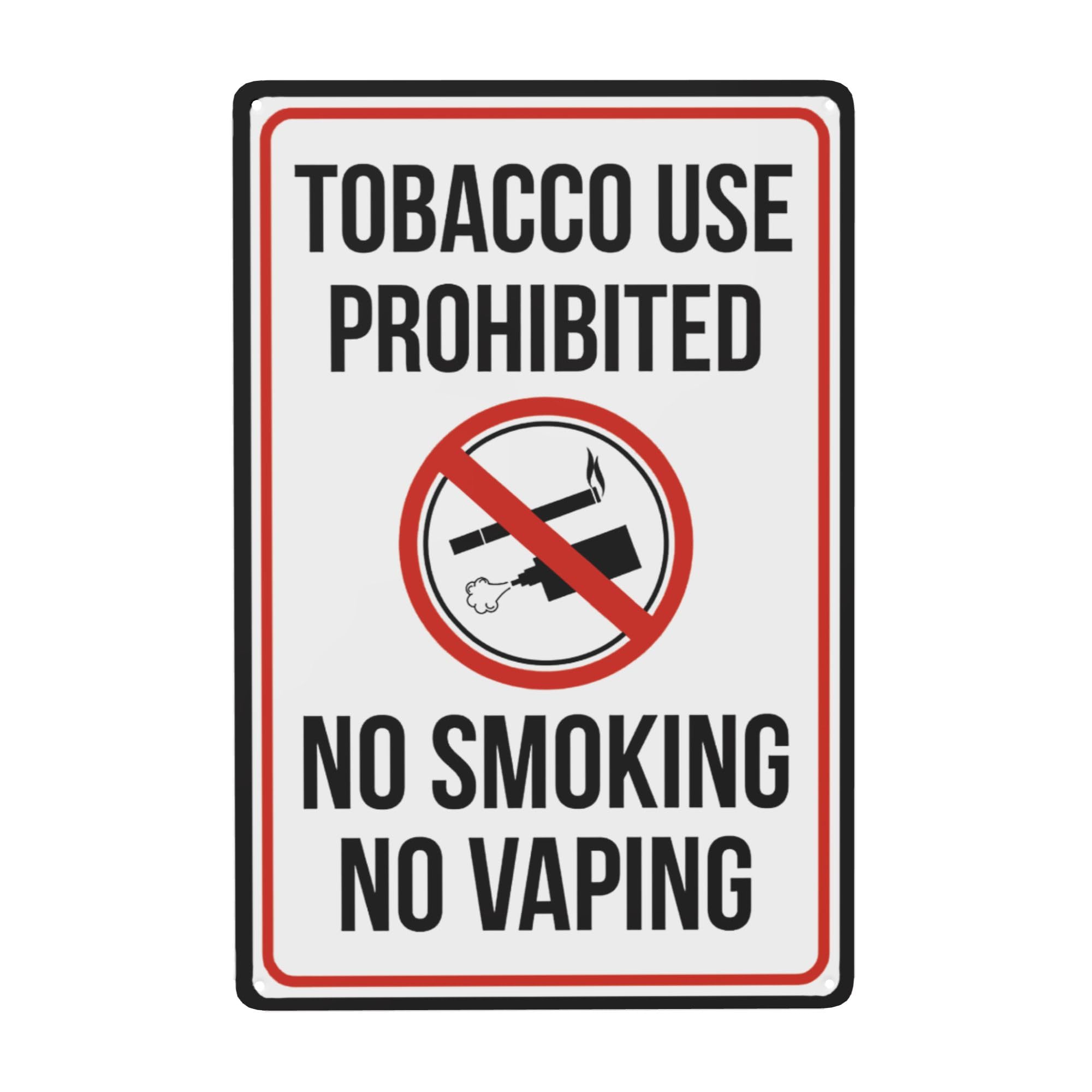 Man Cave Decor Warning Sign Tobacco Use Prohibited No Smoking No Vaping Road Sign Business Sign 8x12 Inches Aluminum Metal Tin Sign Vintage 8" x 12"