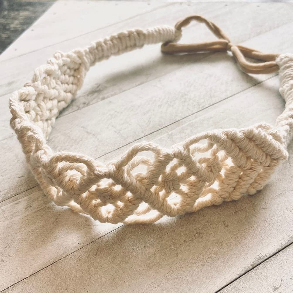 Handmade Macrame Crochet Headband Amazon.com : luzen 1Pcs Crochet Headbands Elastic Macrame  main image 4