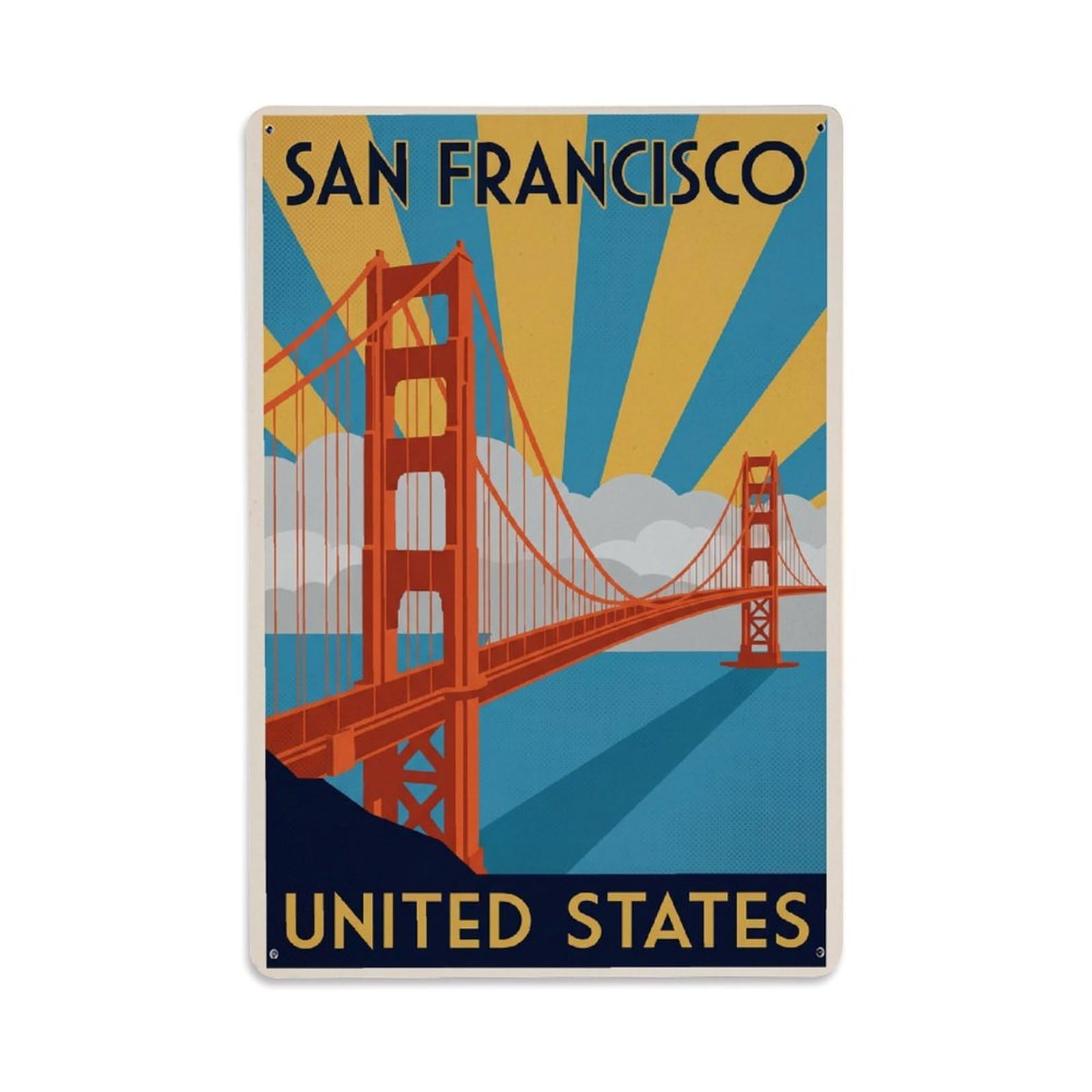 Xanthor Style Vintage Travel Usa San Francisco Metal Tin Sign