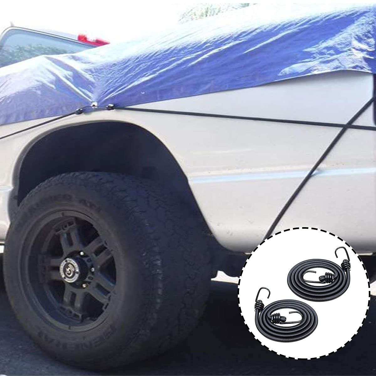 DEANKEJI Spanbanden Set – 12 Stuks Elastische Bungee Touwen Met Haken, 50 & 100 Cm, Voor Caravan, Bagage En Tuin
