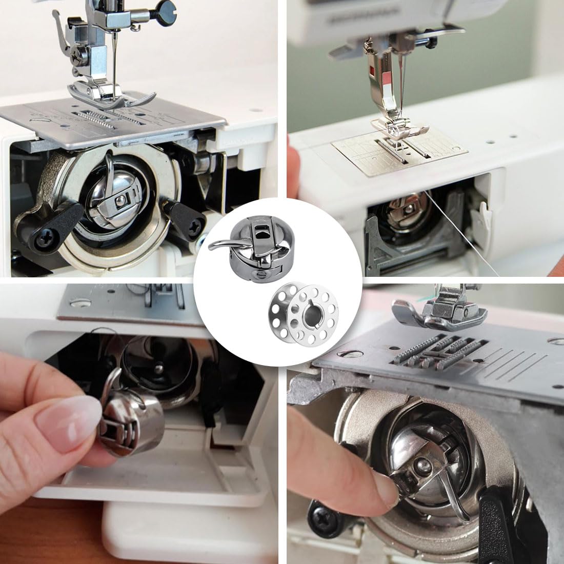 Bobine Per Macchina Da Cucire + Portabobine - 9 Pezzi, Acciaio Inox - Foto 3