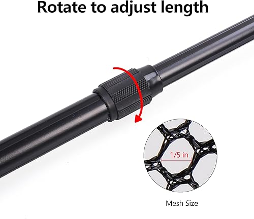Miniatura 7 de RESTCLOUD Red de aterrizaje de pesca con mango telescópico, red de pesca de agua dulce para niños, hombres y mujeres, se extiende de 40 a 63 pulgadas