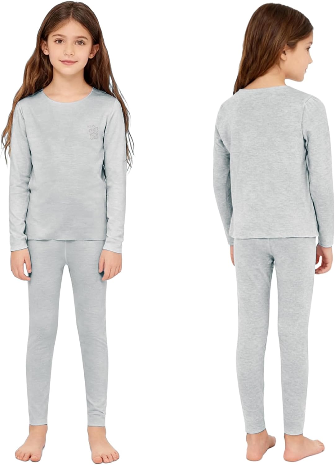 JEYPINMI Boys Girls Fleece Lined Base Layer Set Homerwear Thermal Underwear Cold Weather Long Johns Top and Bottom