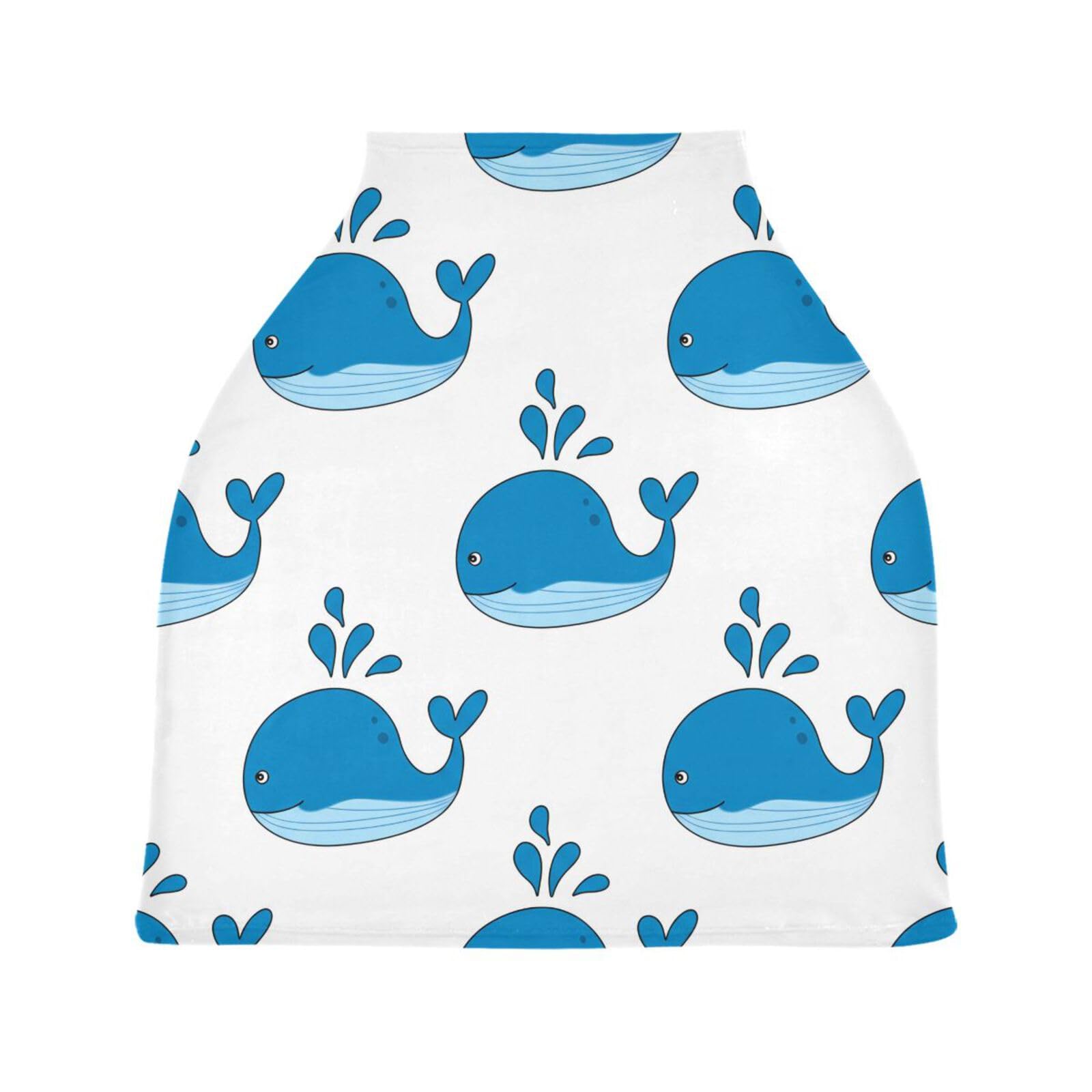 Nesatuwa Baby Car Seat Cover Blue Whales Breastfeeding Covers Stretchy Breathable Multi-Use Cover Carseat Canopy for Girls and Boys