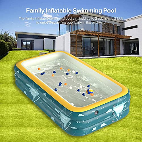 SHWYSHOP Summer Day Family Portable Pool Rectangle Folding Portable Top Ring Swimming Pools Langlebig Rutschfester… – Bild 4