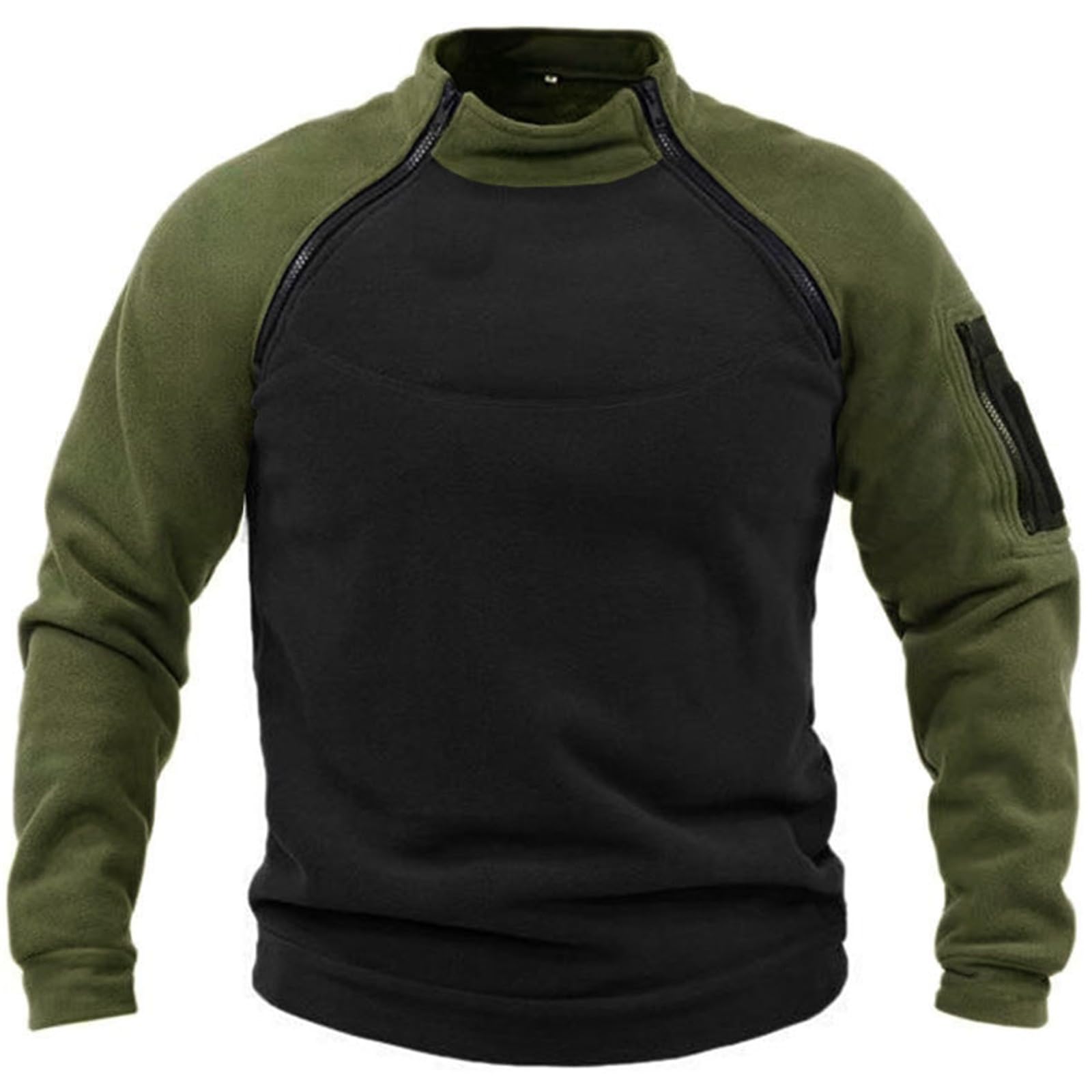 Pull Tactique Pour Homme - Chaud - Pour L'extérieur - Militaire - Athlétique - Sport - Décontracté - Solide - Sans Capuche - Manches Longues - Fermeture éclair - Coupe-vent - Pull - Vêtements De Sport