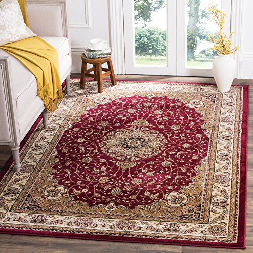 Safavieh Lyndhurst Collection LNH329C Traditional Medallion Red and Ivory Area Rug