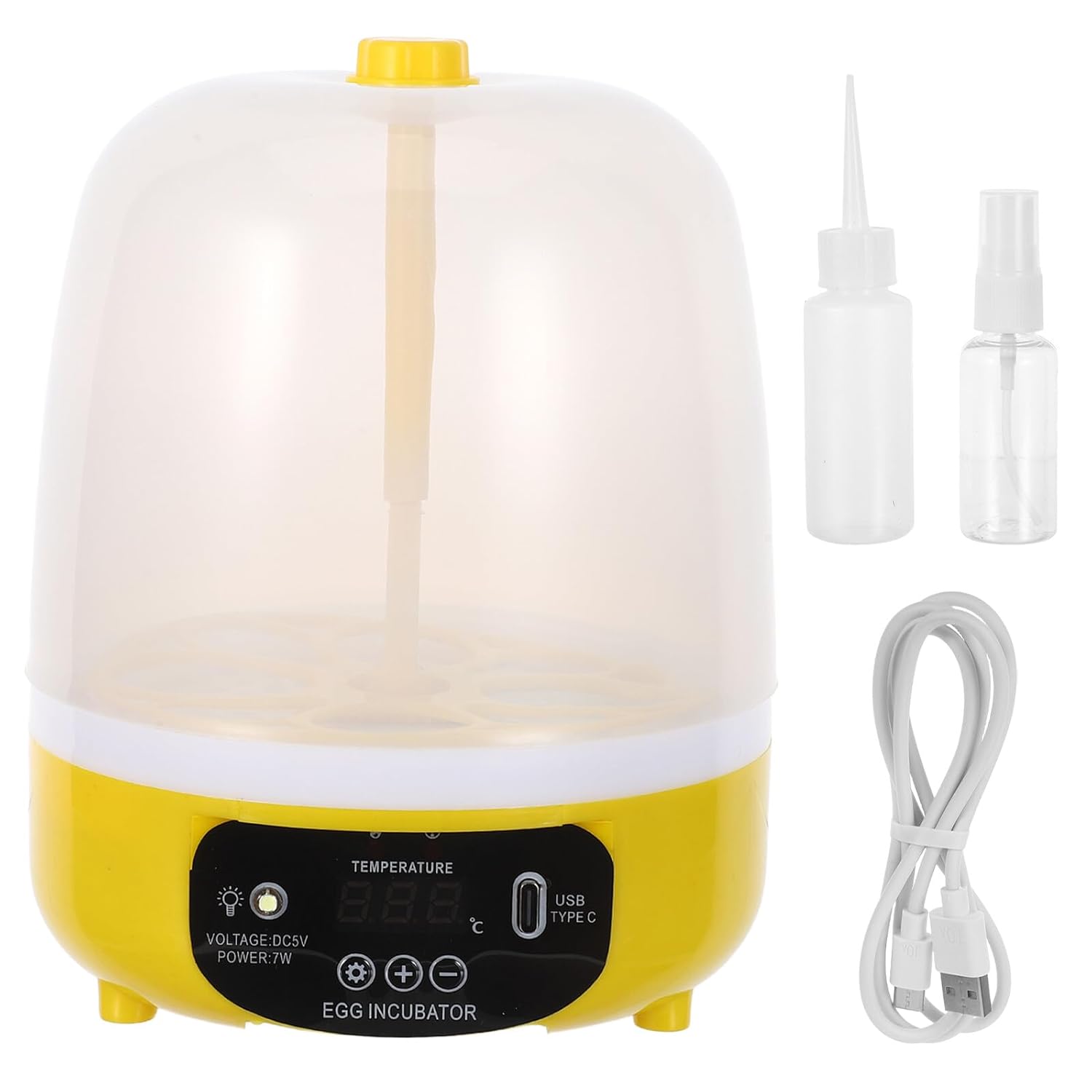 VICASKY 4-Egg USB Mini Incubator for Hatching Chicken and Poultry Eggs Household Automatic Temperature Control and Heating Incubator with Egg Turning Portable Hatching Machine for Home Use