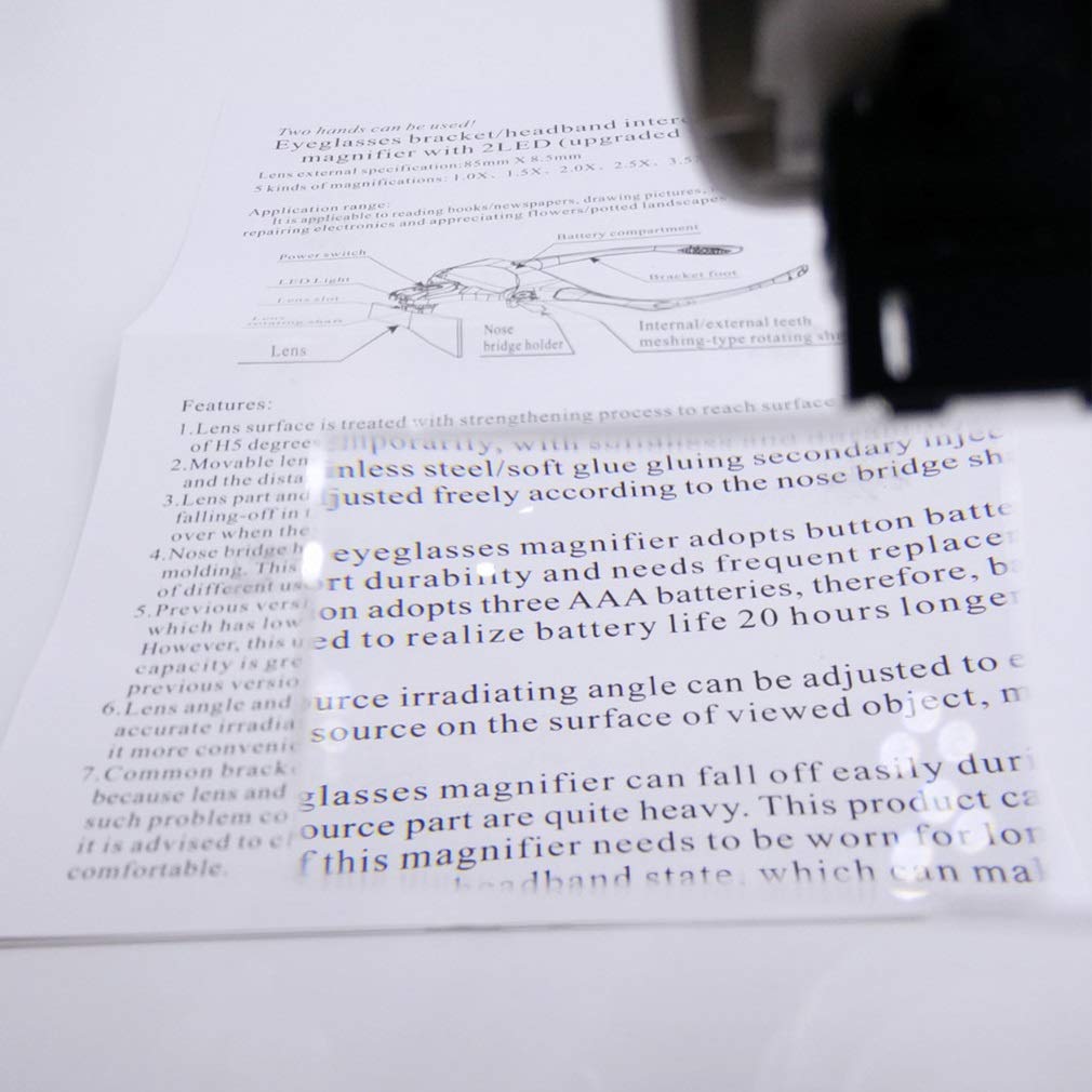 HJMMWT Lupa opaski na głowę, lupa opaski z, szklanki ręce z pięcioma obiektywami do rękodzieła, czytanie gazet, gadżety, gadżety