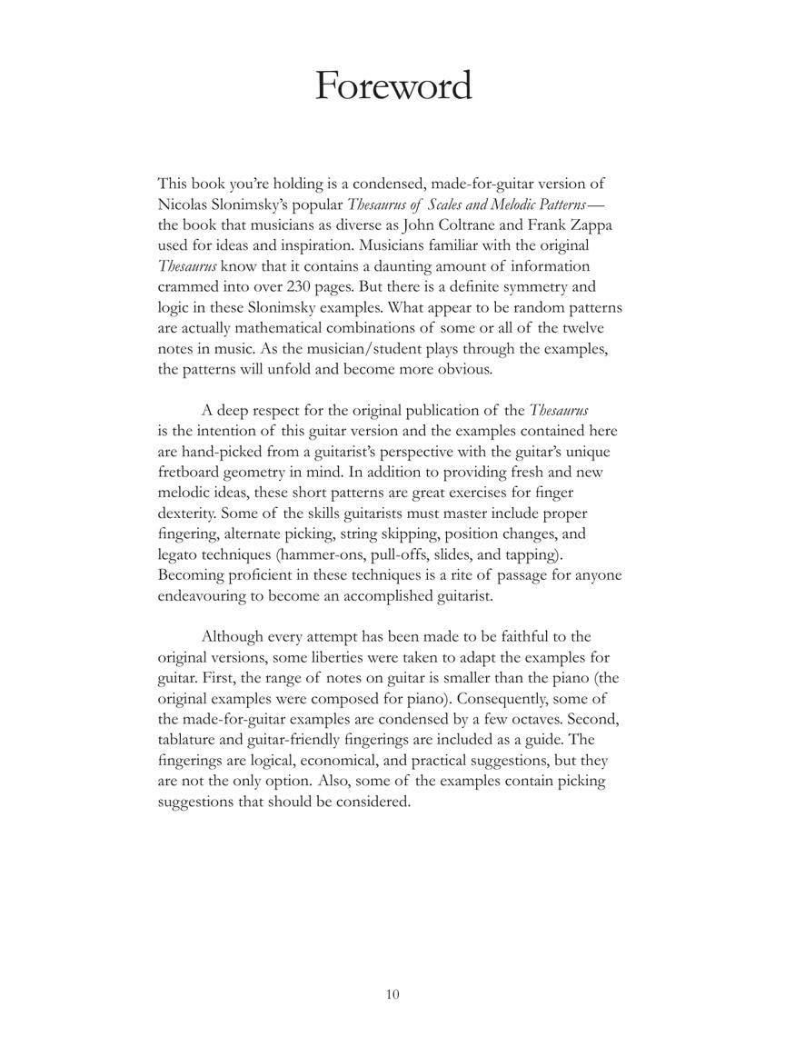 Thesaurus of Scales and Melodic Patterns for Guitar [Lingua inglese]
