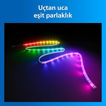 Philips Smart Lighting RGBICWW LED Şerit 3 m (Type-C) - Google Home, Alexa, HomeKit ve Matter uyumlu [Enerji Sınıfı A]