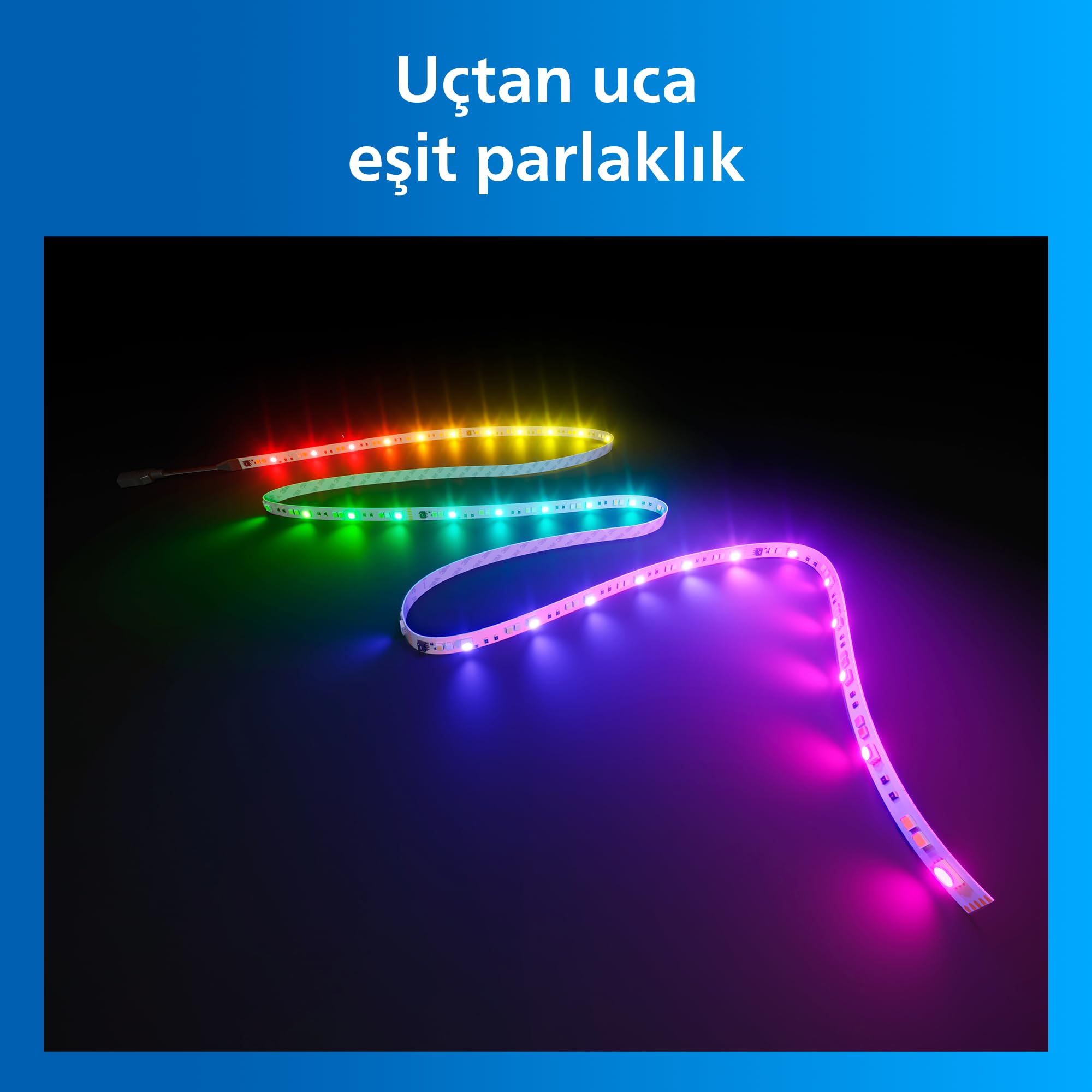 Philips Smart Lighting RGBICWW-LED-Streifen, 5 m, Typ C, Mehrfarbige Farbverläufe, Einstellbares Weißlicht, Ambientes Licht, Connected by WiZ, Alexa, Google Home, Apple Home, 1er-Pack