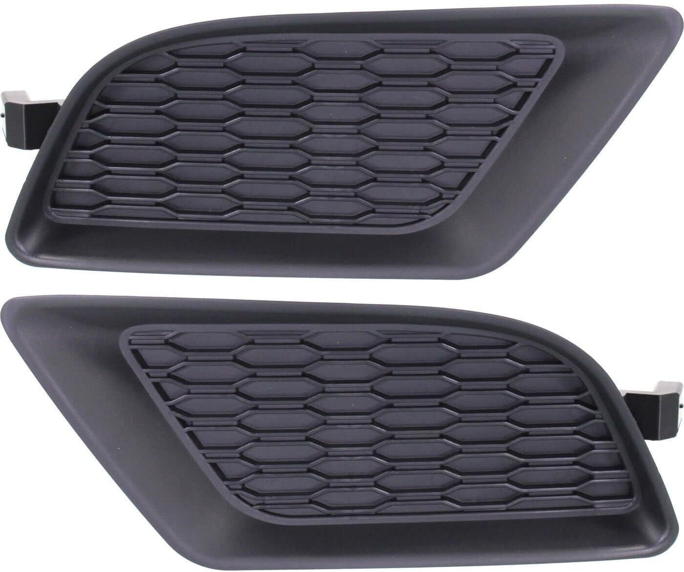 Front Left Driver & Right Passenger Set of 2 Bumper Fog Light Cover Pair Replacement For 2011-2014 Dodge Charger without SRT-8 without Fog Lights Black Textured Plastic CH1039131 CH1038131 68092570AA