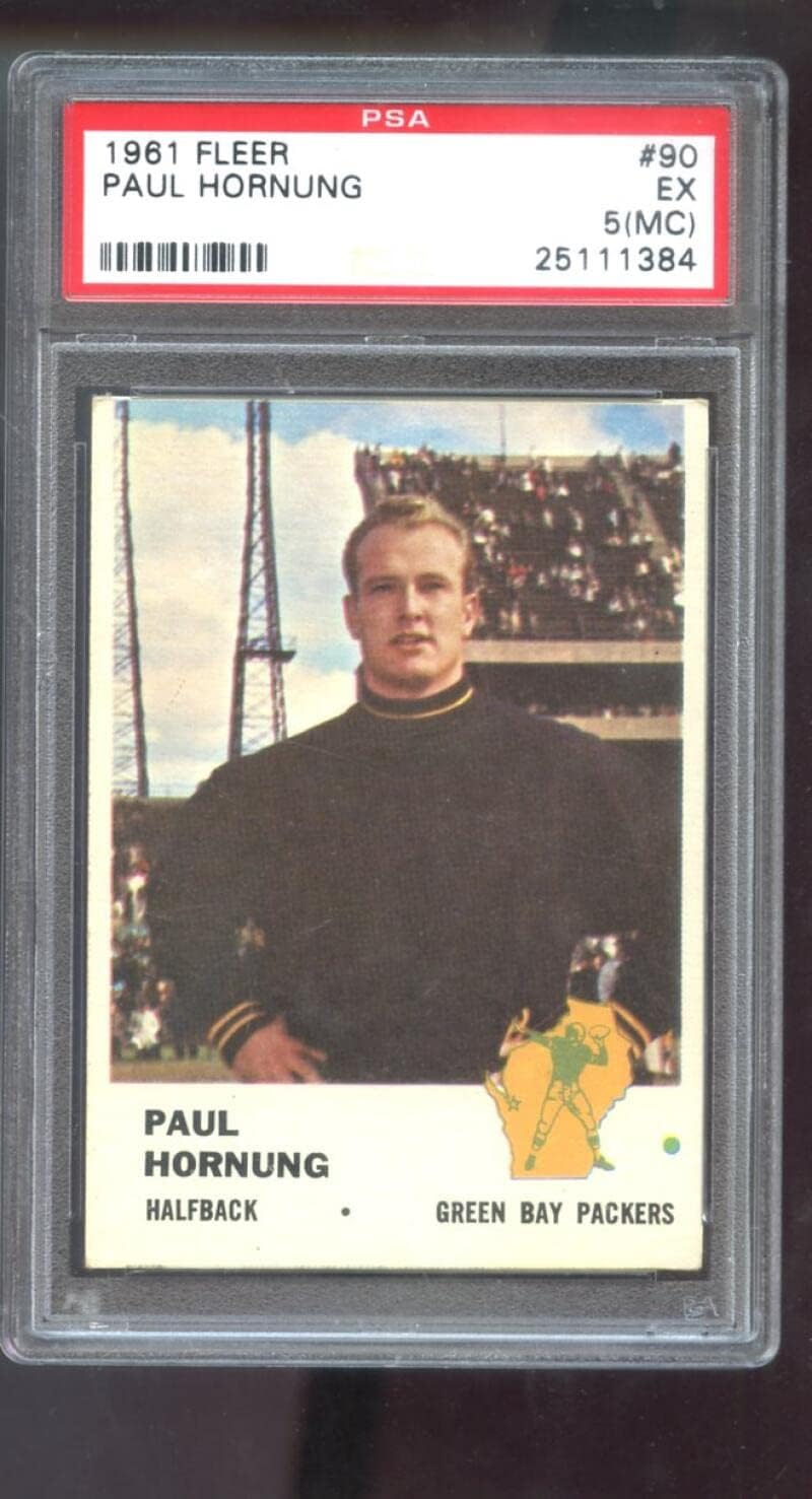 1961 Fleer #90 Paul Hornung PSA 5 (MC) Graded Football Card Green Bay Packers