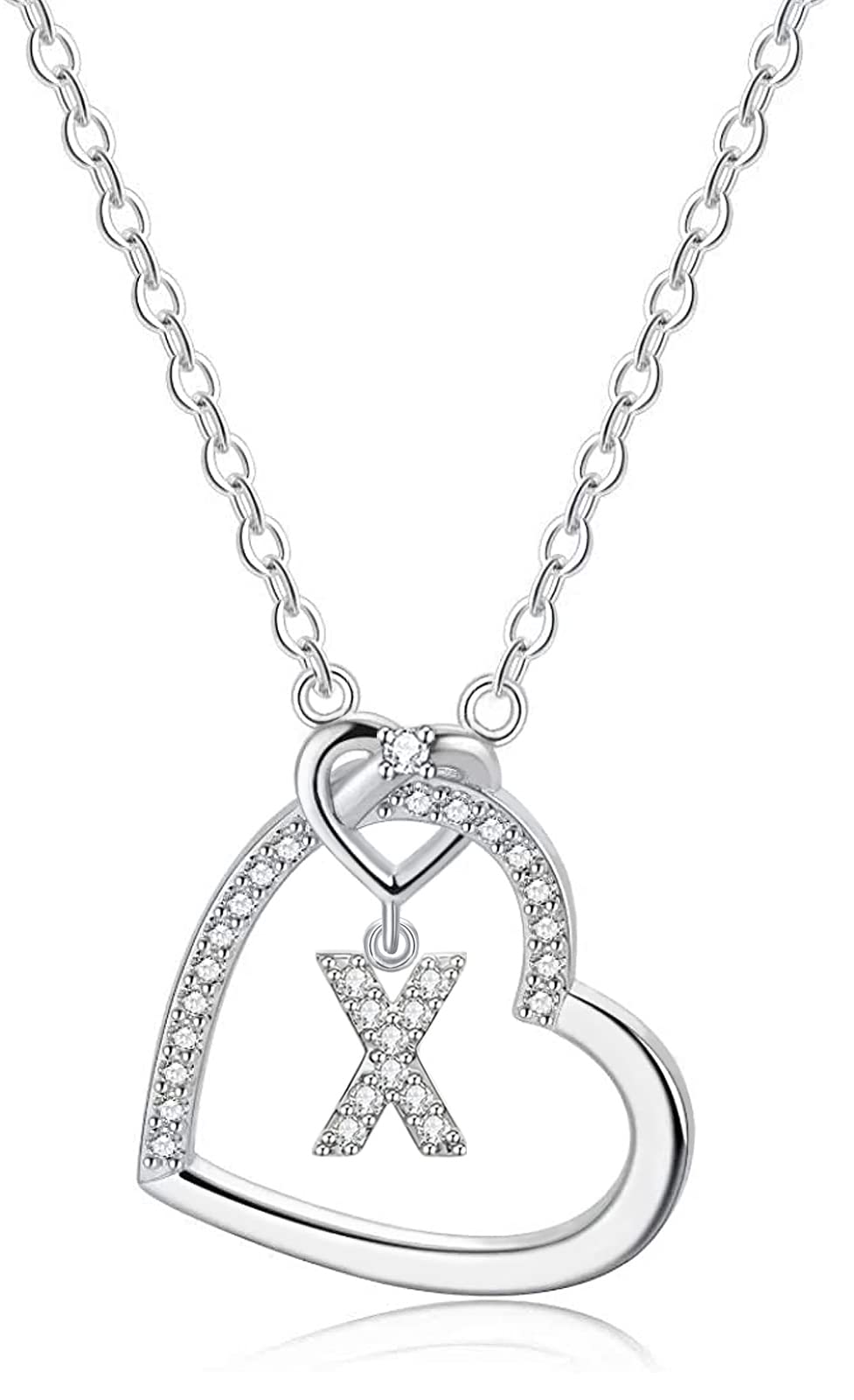 LIHELEI Collana Donna Argento, S925 Argento 26 Lettera Maiuscola Con Zirconi Collana Moglie Mamma Fidanzata Compleanno San Valentino Natale Anniversario Festa Della Mamma Gioielli Donna Regalo