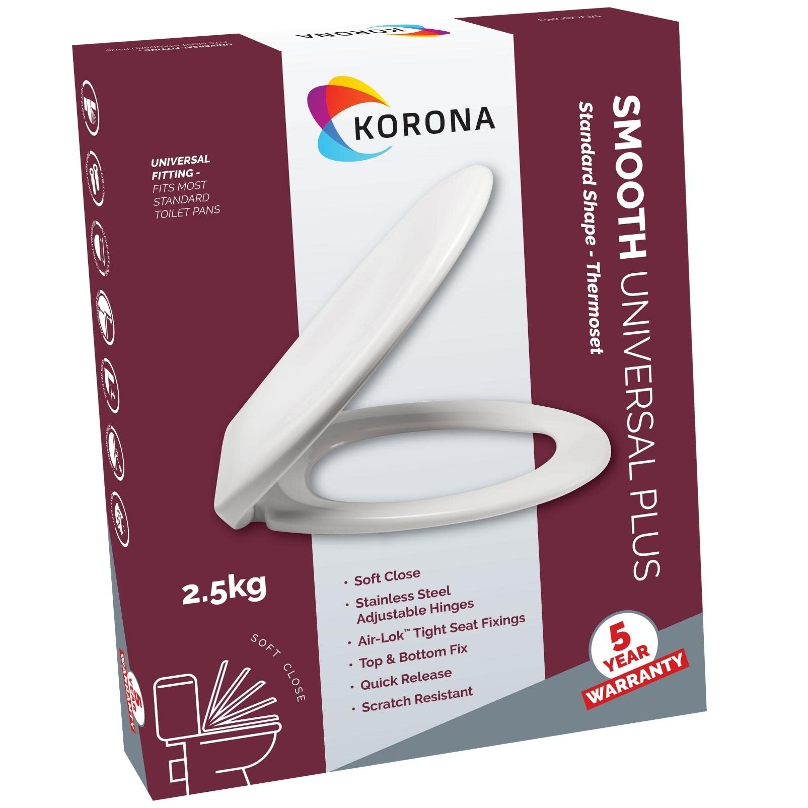Abattant de WC Korona Mv060hd en métal et structure lourde 2.4 kg