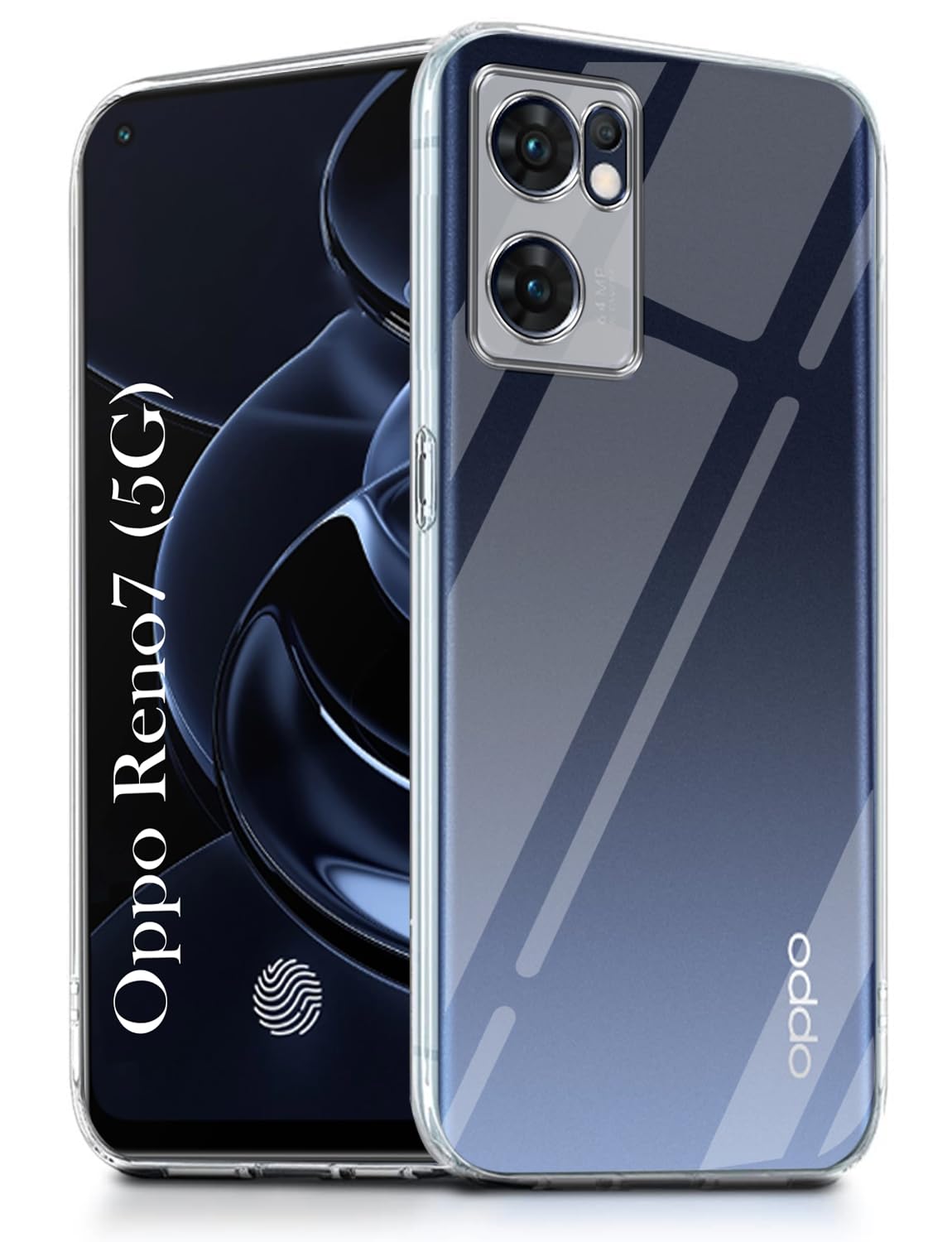 Jkobi Back Cover for Oppo Reno7 5G | Reno 7 5G (Silicone Clear Shockproof Case with Camera Protection | Soft and Flexible | Transparent)