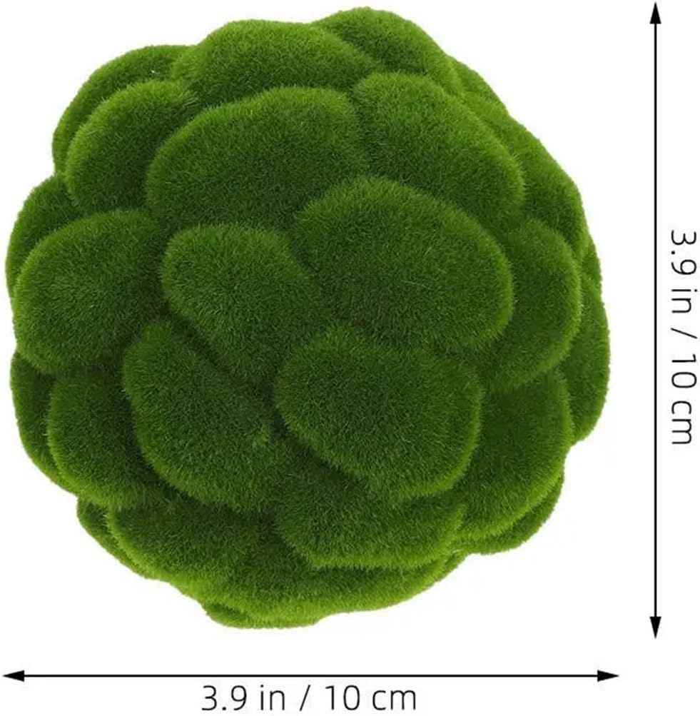 Artificial Moss Rocks Decorative 2 Pcs 10Cm Artificial Moss Rocks Faux Greenery Ball Low Maintenance Odorless Decorative Mossy Centerpiece for Indoor Outdoor