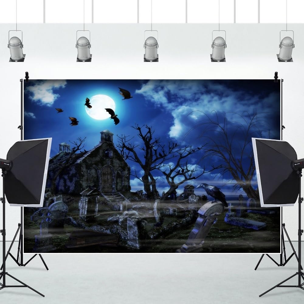 YongFoto 2,2x1,5m Sfondo Fotografia Happy Halloween Castello Infestato