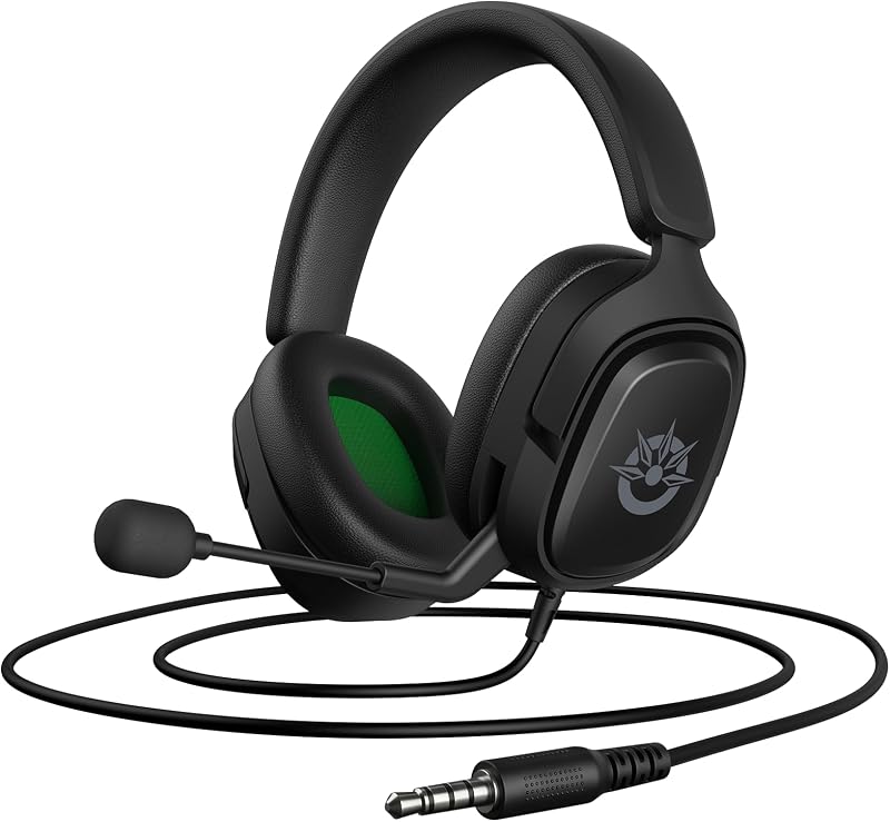 Flare X Auriculares para juegos con cable y micrófono para PC Xbox Series S/X PS5 | Controlador de 50 mm, micrófono cardioide que se puede girar para silenciar, conector de audio de 3,5 mm