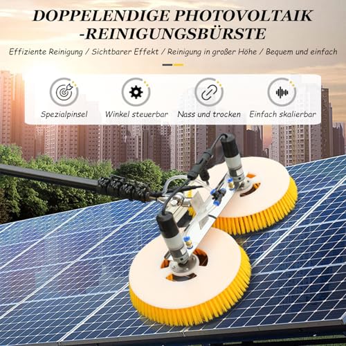 Teleskop-Reinigungsbürste für Solarmodule, ausziehbarer 10-m-Stab für effiziente PV-Wartung, ideal für Solarenergie-Enthusiasten und Hausbesitzer