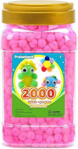 Miniatura 37 de Praisebank Pompones Azul Claro, 90 piezas, 1.5 pulgadas/4cm, Perfectos para Artes y Manualidades