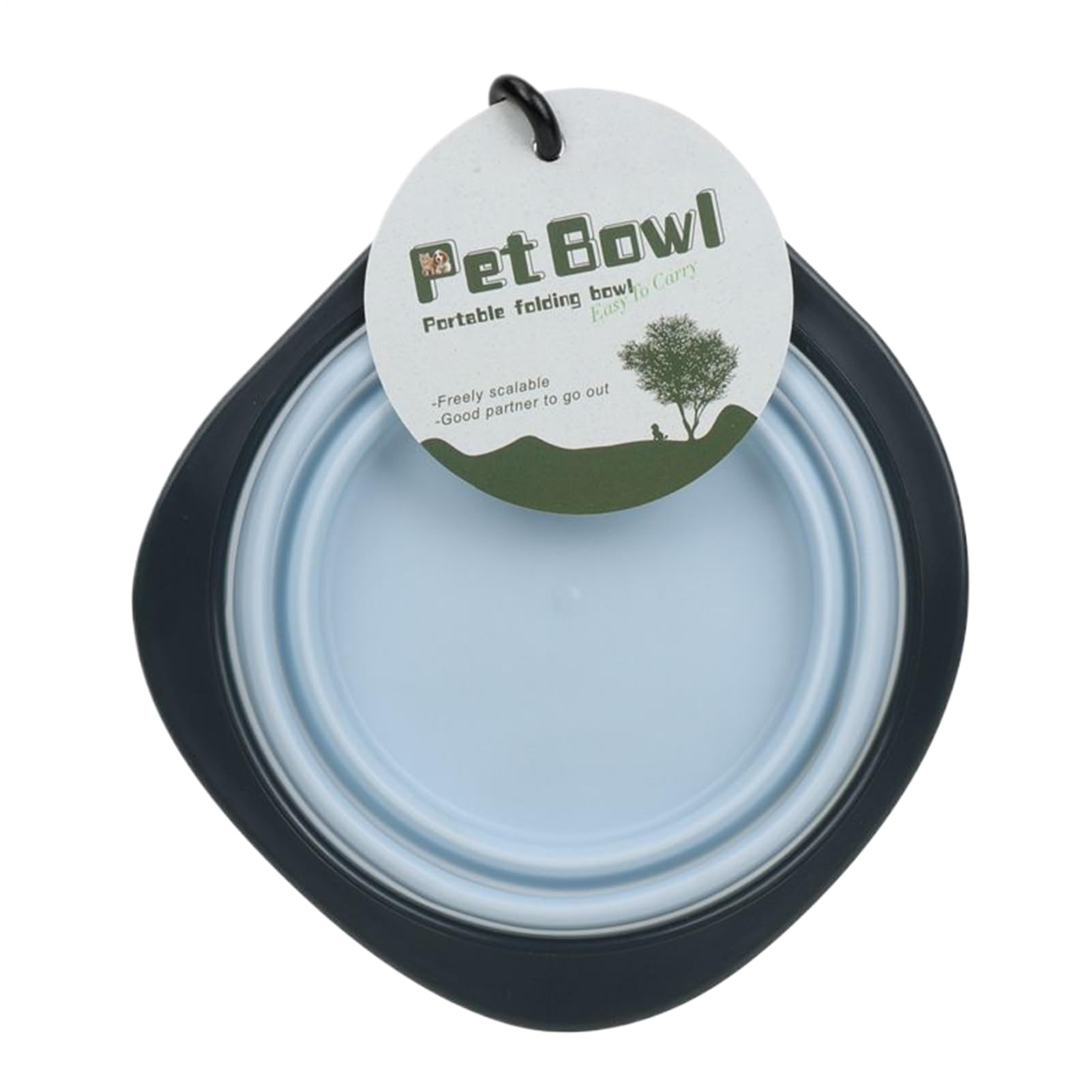 Pieghevole Per Cani Animali Cibo E Acqua Moschettone
