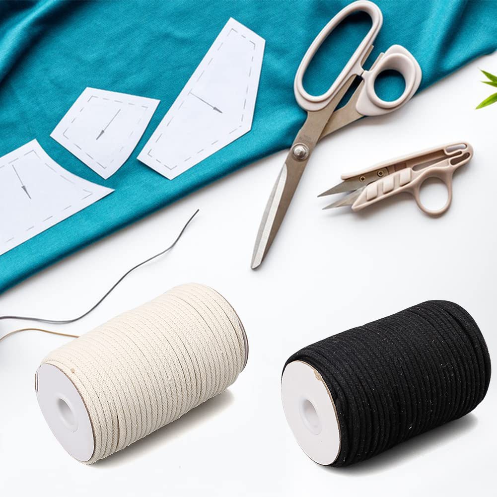 Cotton Rope 5mm, Macrame Cord 5mm x 50 Yards Cotton Cord Macrame Rope Macrame String Macrame Yarn for DIY Crafts Sewing Quilting Crocheting Knitting