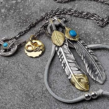 Amazon | [BFF] ブランド フェザーネックレス メンズ シルバー925 上金