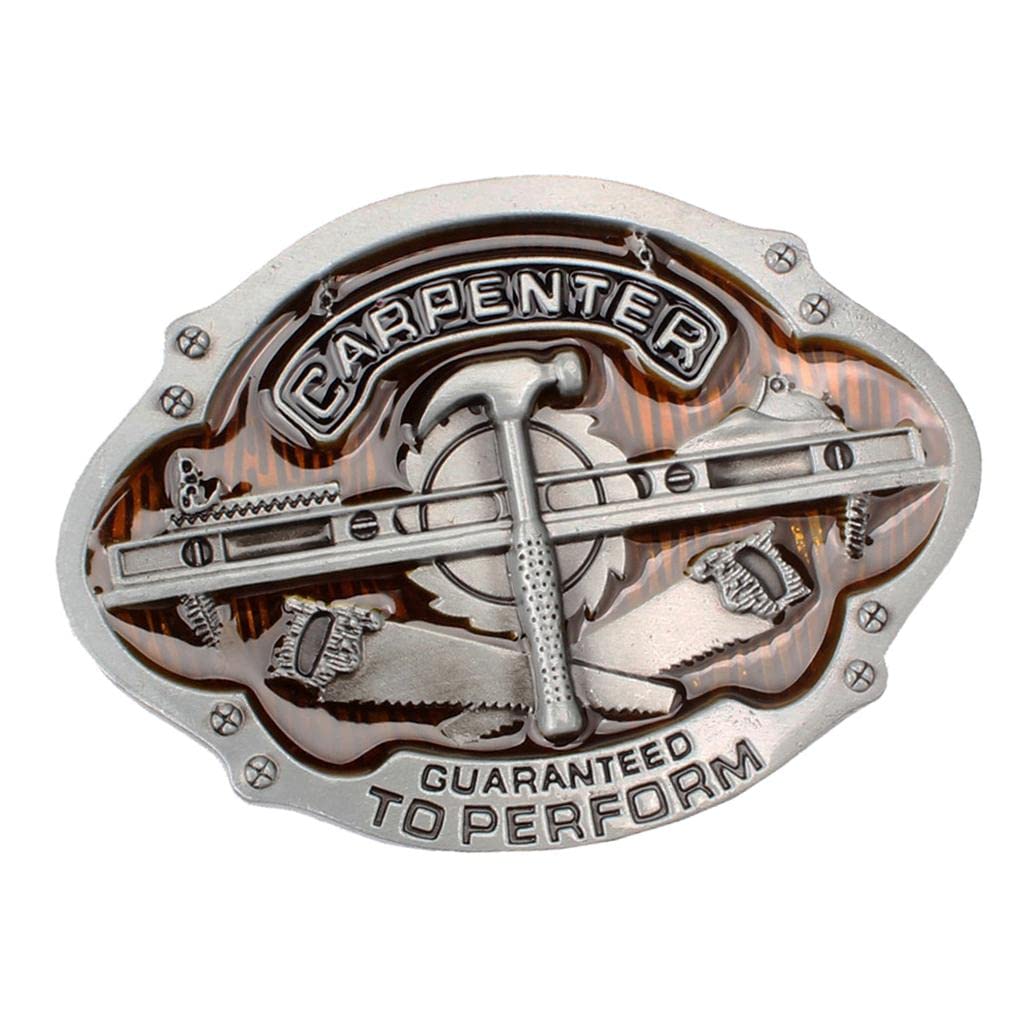 Fashion Mens Carpenter Tool Pattern Alloy Belt Buckle Western Cowboy Gift-image-3