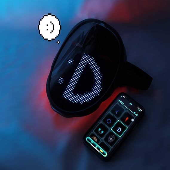 Depointer Life Led Mask with Bluetooth-compatible App Controlled, Customizable Shining Mask, unisex-adult