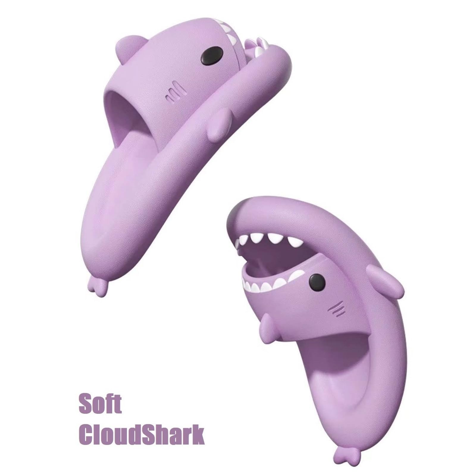 Chanclas Tiburon Mujer Hombre Shark Slippers Zapatillas Tiburón Comodas Antideslizantes Piscina Playa Verano Sandalias Forma de Pez Adulto Sharky Slides Unisex Púrpura Talla EU 40/41