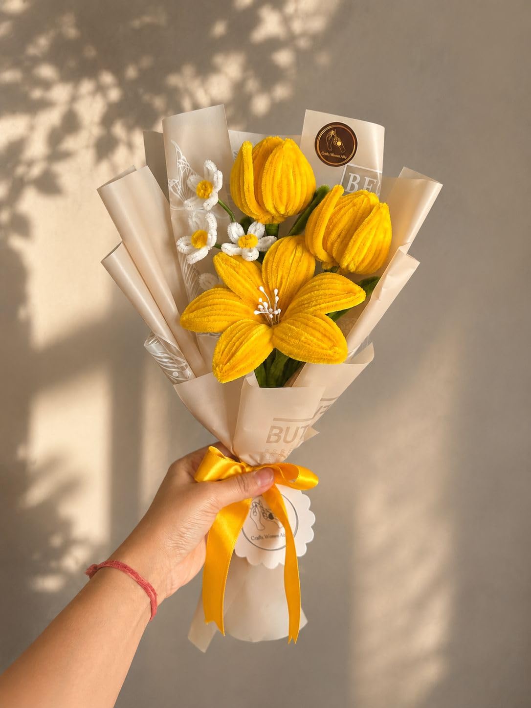 Handmade Yellow Pipe Cleaner Flower Bouquet – Forever Floral Gift for Anniversary, Birthday & Special Occasions-image-20