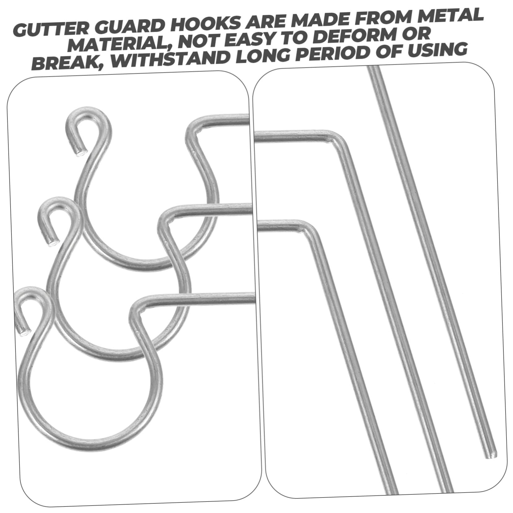 BESTYASH 50pcs Metal Gutter Hooks for Christmas Lights Hanging Hooks for Outdoor Decor for String Lights and Holiday Decorations