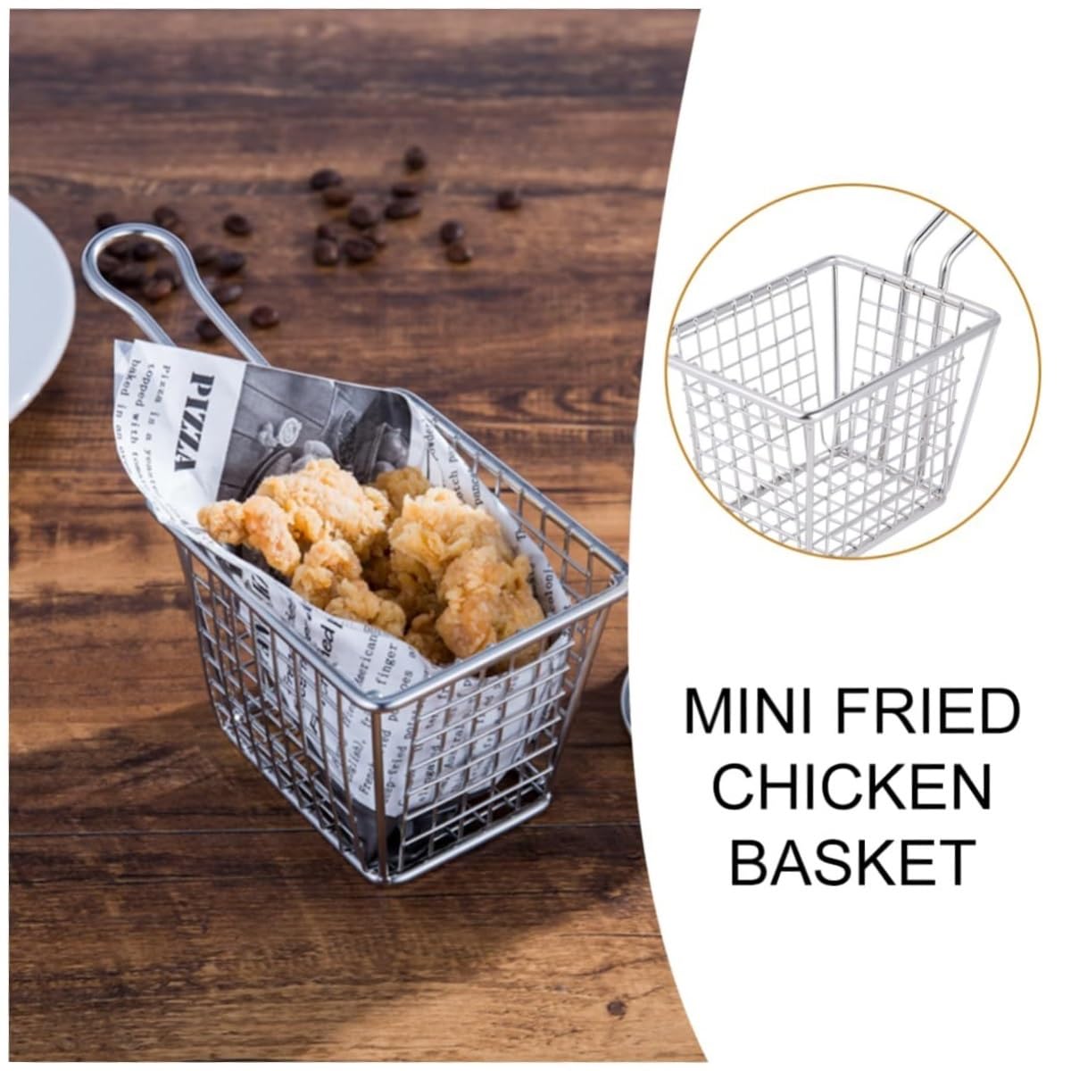 Cestini per Alimenti Famiglia Cestello for friggere, scolapasta a Maglie quadrate for Patate Cestello Friggitrice