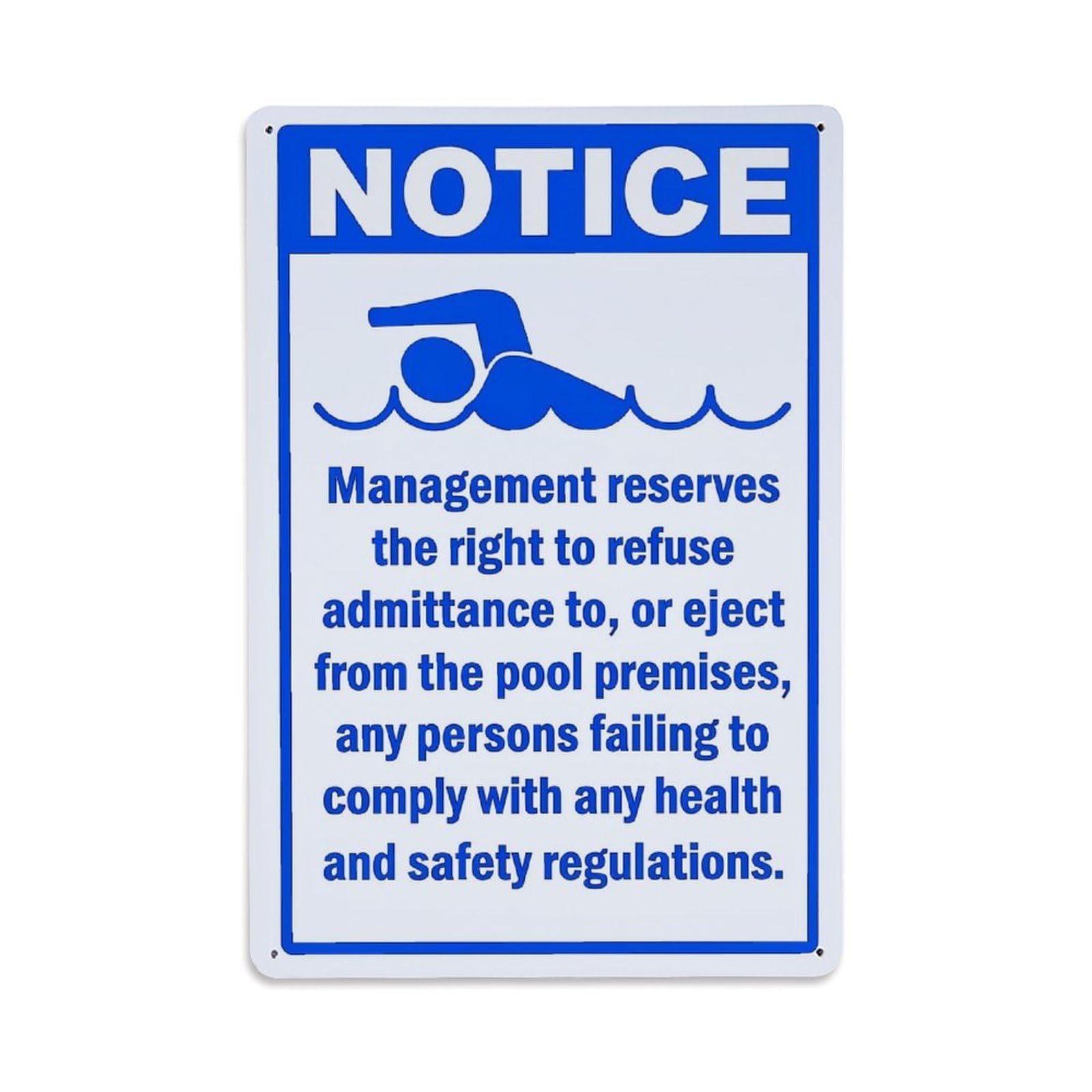 Jdfenggu Vintage Notice Pool Safety Regulation Sign Retro Metal Tin Sign, Metal Poster For Bar, Home, Man Cave, Kitchen, Laundry Room Art Decor 8X12 Inch