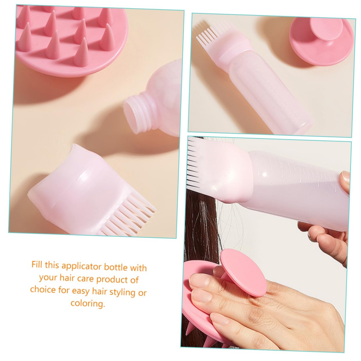 Housoutil 6sets Bottiglie Applicatore Per Colorazione Con Pettine Massaggiatore Bottiglie Per Colorare Oiling e Shampoo Facile Da Usare Per Fai Da Te e Parrucchieri